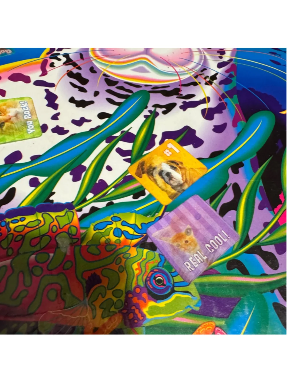 Lisa Frank Rainbow Reef Baby Seal Pup 1 1/2 Inch Metal 3 Ring Binder / Folder